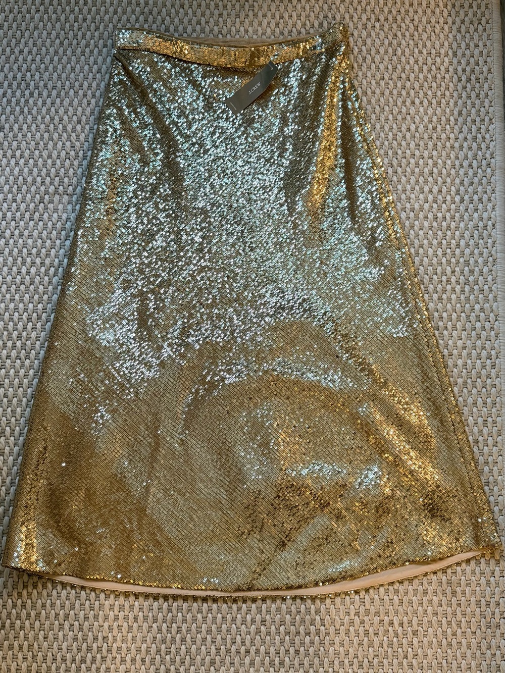 J. Crew Gold Sequin A-Line Skirt